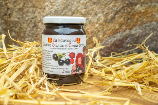 Confiture Griottes - cerises noires - La Sauvagine