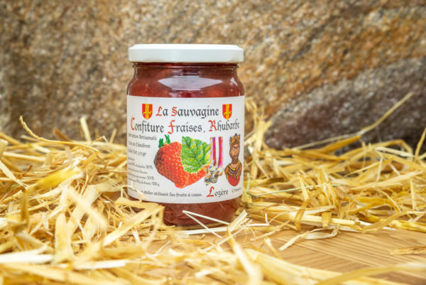 Confiture Fraises - rhubarbe - La Sauvagine